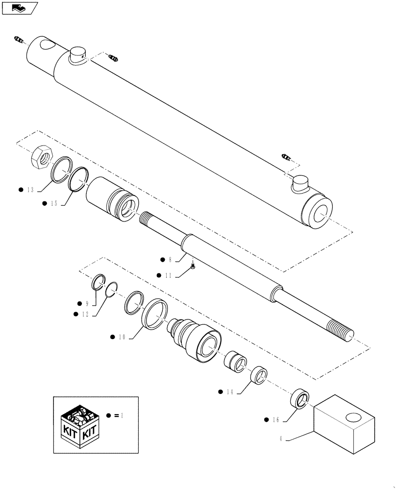Схема запчастей Case IH 4420 - (07-008) - OUTER BOOM FOLD BEGINNING 01/2009 Cylinders