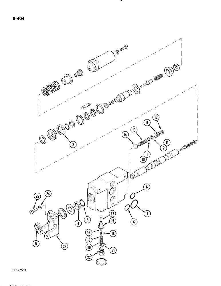 Схема запчастей Case IH 885 - (8-404) - AUXILIARY VALVES, BOSCH (08) - HYDRAULICS