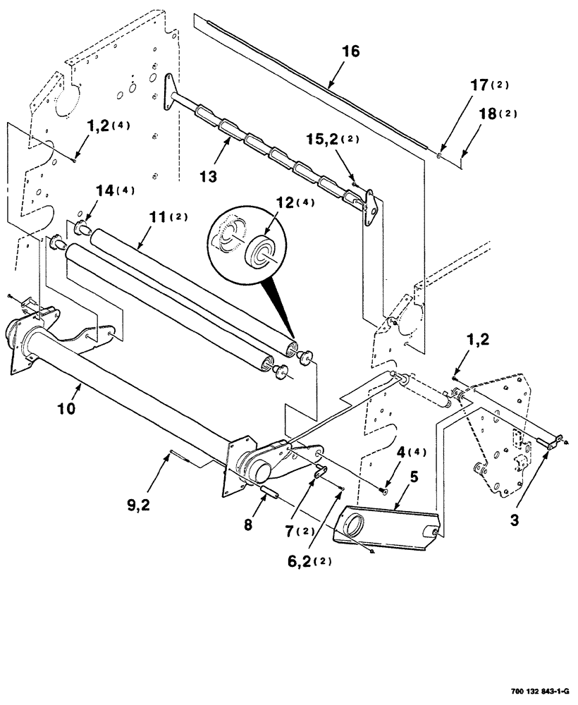 Схема запчастей Case IH RS561 - (06-018) - BELT TENSIONING ROLLER ASSEMBLY (S.N. CFH0156400 AND LATER) (13) - FEEDER
