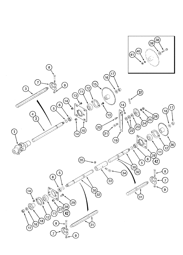 Схема запчастей Case IH 1043 - (09-14) - MAIN DRIVE - 1043, 1044 (09) - CHASSIS