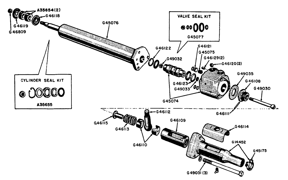 Схема запчастей Case IH 630 - (107) - PARTS FOR G14451 HYDRAULIC CYLINDER (08) - HYDRAULICS