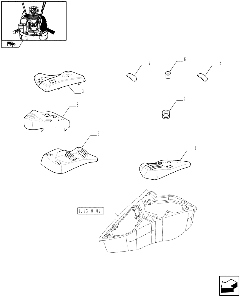 Схема запчастей Case IH PUMA 140 - (1.93.0[03]) - CONTROLS COVER - RH (10) - OPERATORS PLATFORM/CAB
