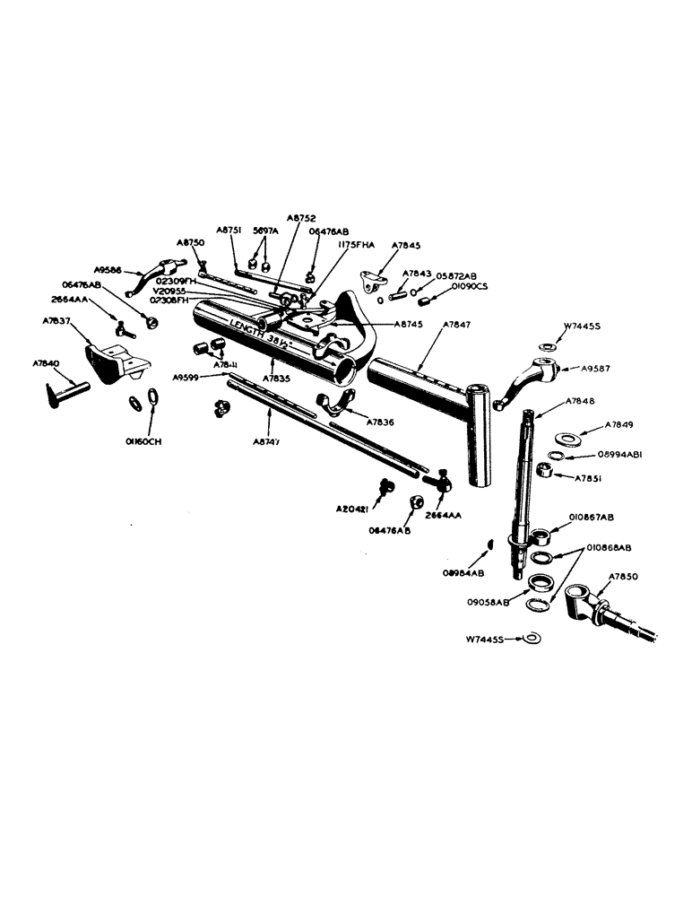 Схема запчастей Case IH 700 - (162) - ADJUSTABLE FRONT AXLE, 53" TO 82" TREAD, FOR GENERAL PURPOSE TRACTORS (06) - POWER TRAIN