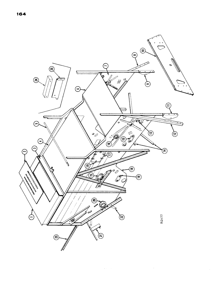 Схема запчастей Case IH 1660 - (164) - SIDES AND DECK (90) - PLATFORM, CAB, BODYWORK AND DECALS