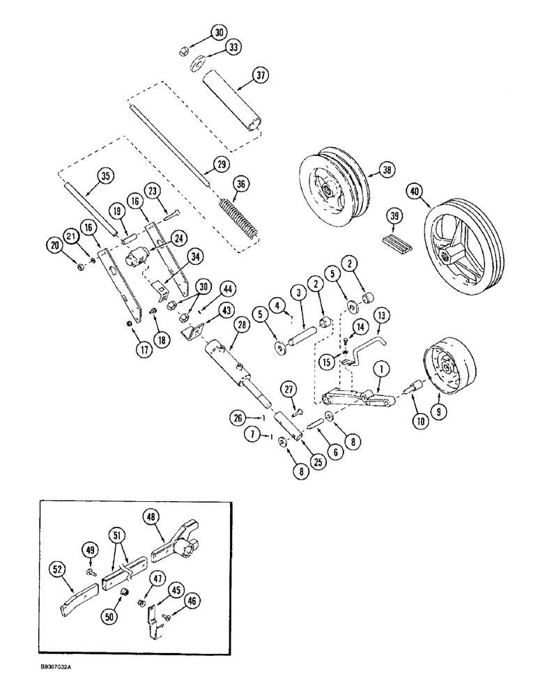 Схема запчастей Case IH 1666 - (9A-14) - SEPARATOR, DRIVE PULLEY AND IDLER (13) - FEEDER
