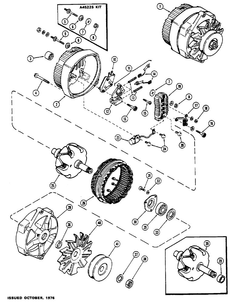 Схема запчастей Case IH 1175 - (069C) - A135715 ALTERNATOR, DELCO-REMY (04) - ELECTRICAL SYSTEMS