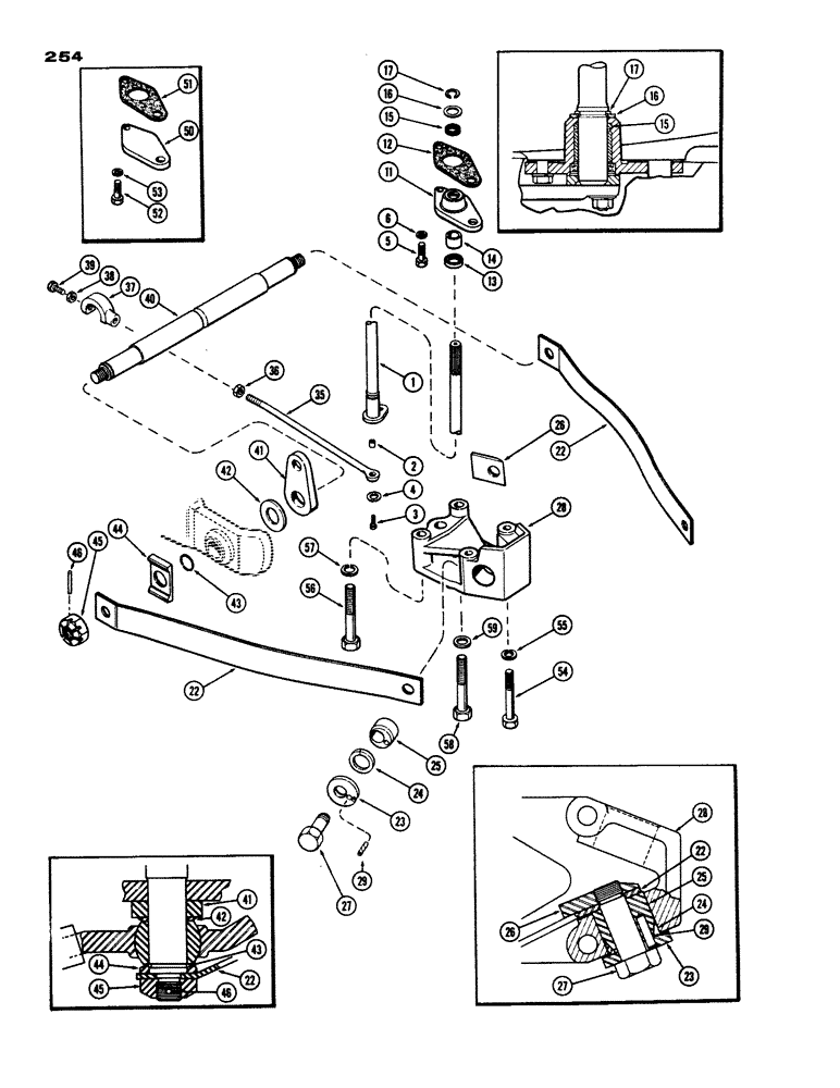 Схема запчастей Case IH 970 - (254) - D.O.M. LOWER SENSING LINKAGE (09) - CHASSIS/ATTACHMENTS