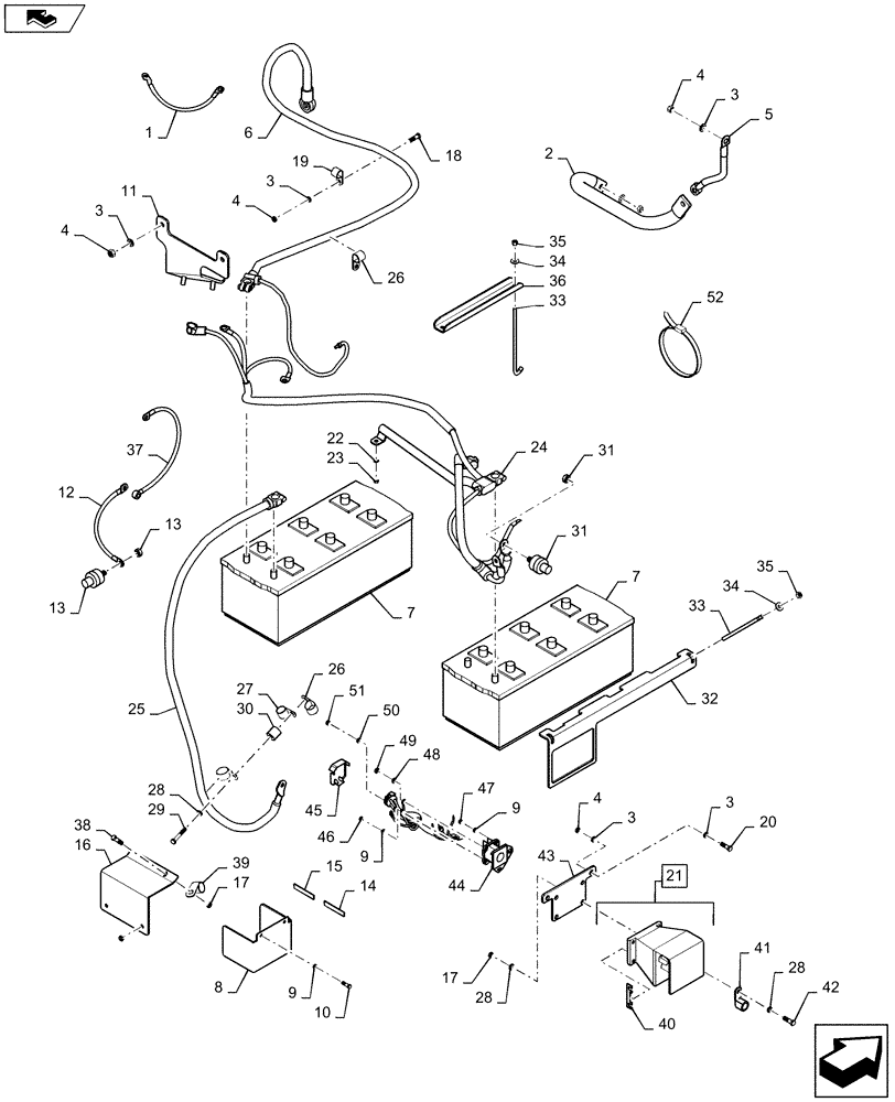 Схема запчастей Case IH STX375 - (04-15[03]) - BATTERIES, ASN JEE0104001 (04) - ELECTRICAL SYSTEMS