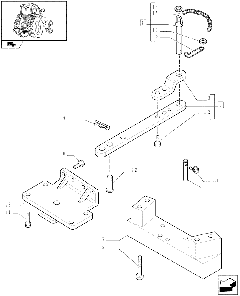 Схема запчастей Case IH PUMA 140 - (1.89.0) - SWINGING DRAWBAR FOR SLIDER TOW HOOK (VAR.330918) (09) - IMPLEMENT LIFT