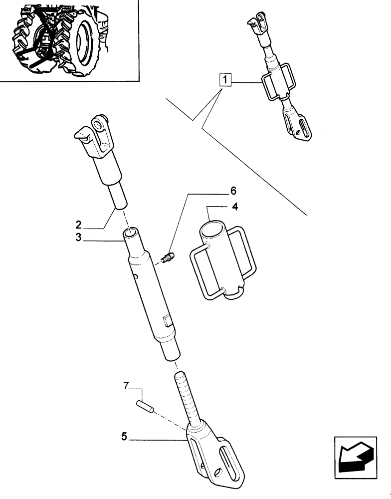 Схема запчастей Case IH JX65 - (1.89.6/03[01]) - (VAR.934-421) IMPLEMENT ATTACHMENT DEVICE - TIE-ROD (09) - IMPLEMENT LIFT