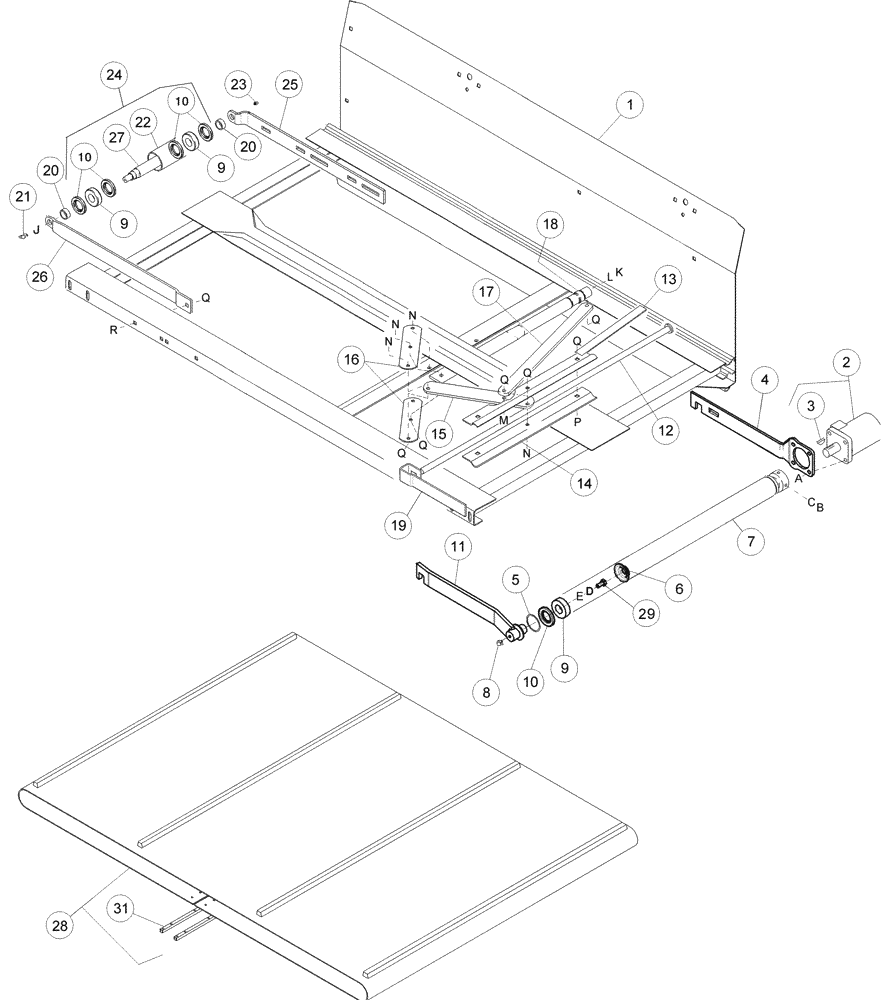 Схема запчастей Case IH 2052 - (09-18) - DRAPERS, DRIVE AND TIGHTENER (03) - CHASSIS/MOUNTED EQUIPMENT