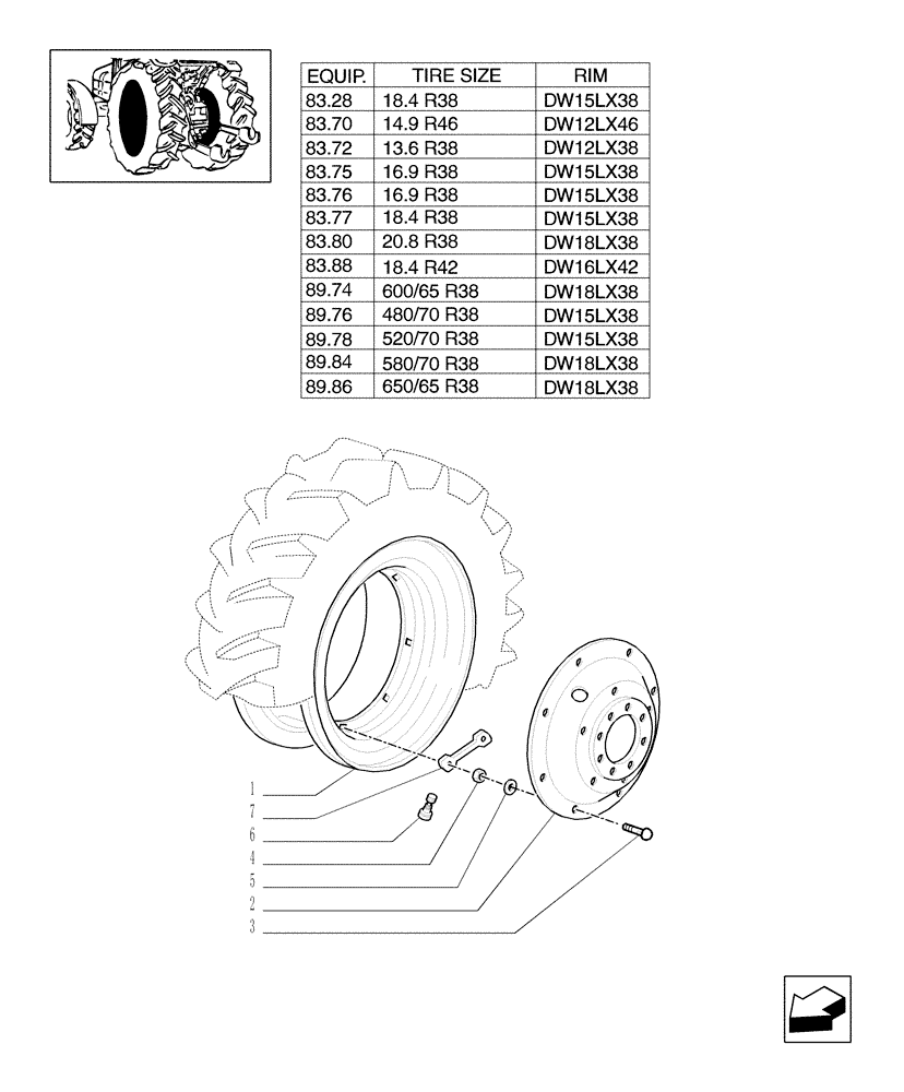 Схема запчастей Case IH MXU115 - (83.00[01]) - DRIVE WHEELS (11) - WHEELS/TRACKS
