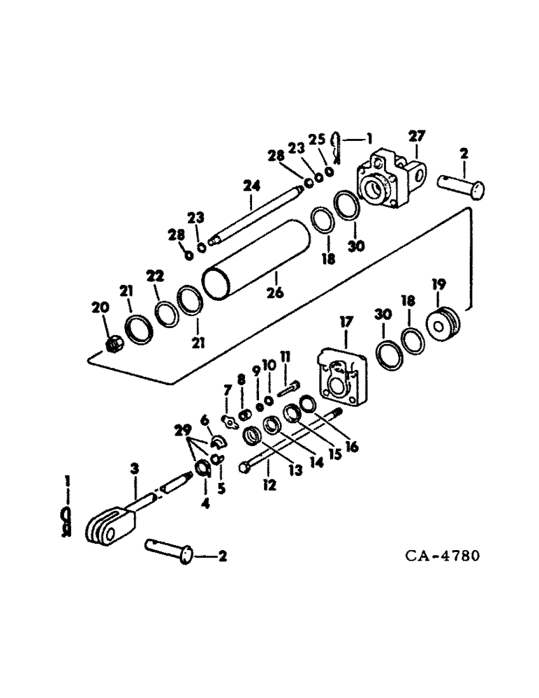 Схема запчастей Case IH 45 - (B-22) - C-FRAME LIFT HYDRAULIC CYLINDER 