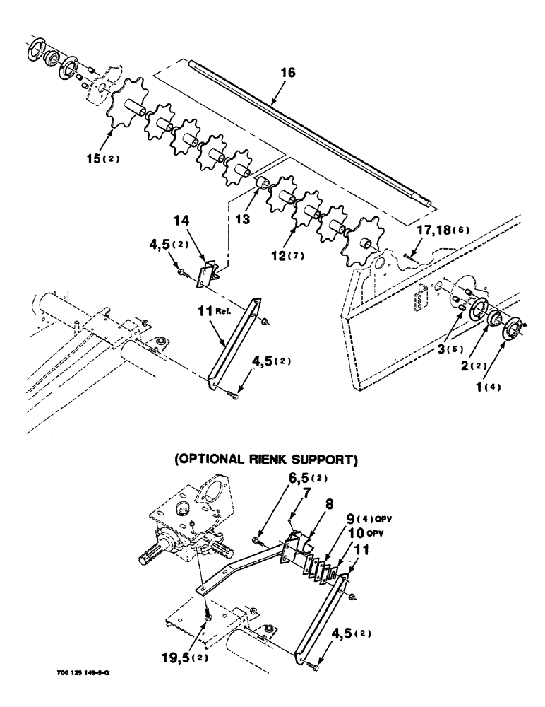 Схема запчастей Case IH 8460 - (6-28) - POWERED RIENK ASSEMBLY, SERIAL NUMBER CFH0057723 AND LATER (14) - BALE CHAMBER