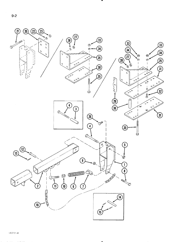 Схема запчастей Case IH CASE IH - (9-02) - ADJUSTABLE COIL TINE MULCHER 