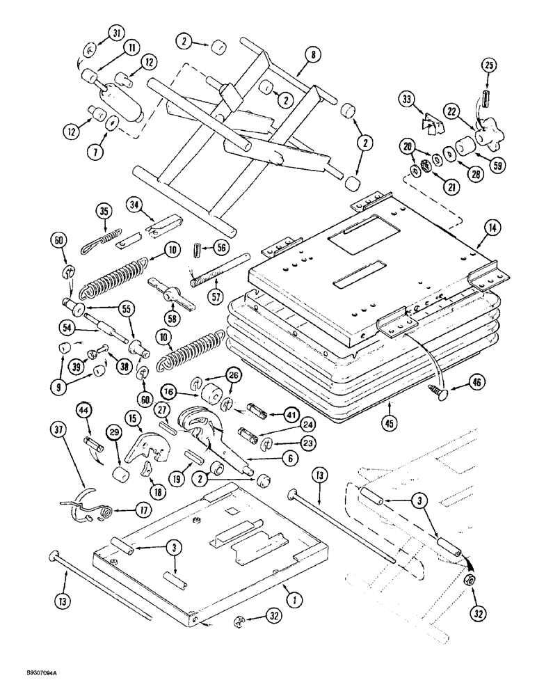 Схема запчастей Case IH 1688 - (9G-28) - MECHANICAL SUSPENSION SEAT, SUSPENSION (10) - CAB & AIR CONDITIONING