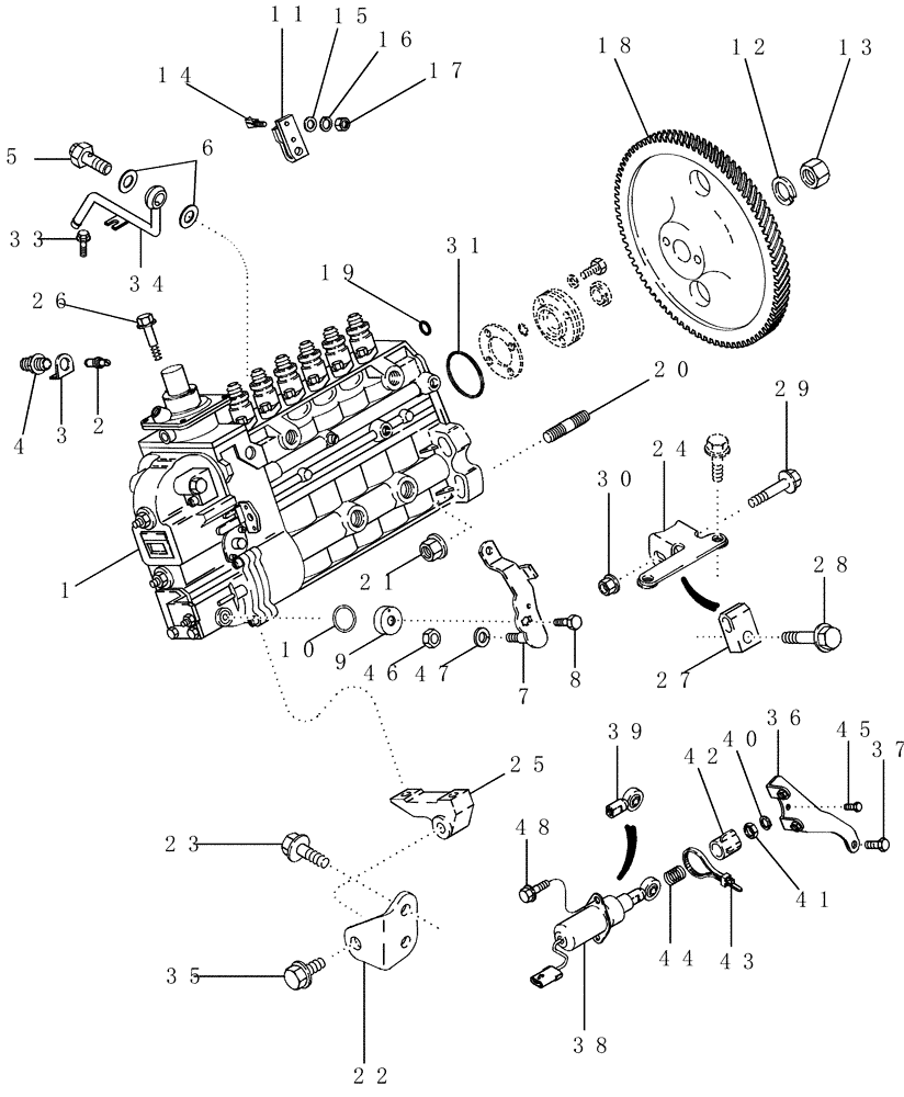 Схема запчастей Case IH PX190 - (03-04) - FUEL INJECTION - PUMP AND DRIVE (03) - FUEL SYSTEM