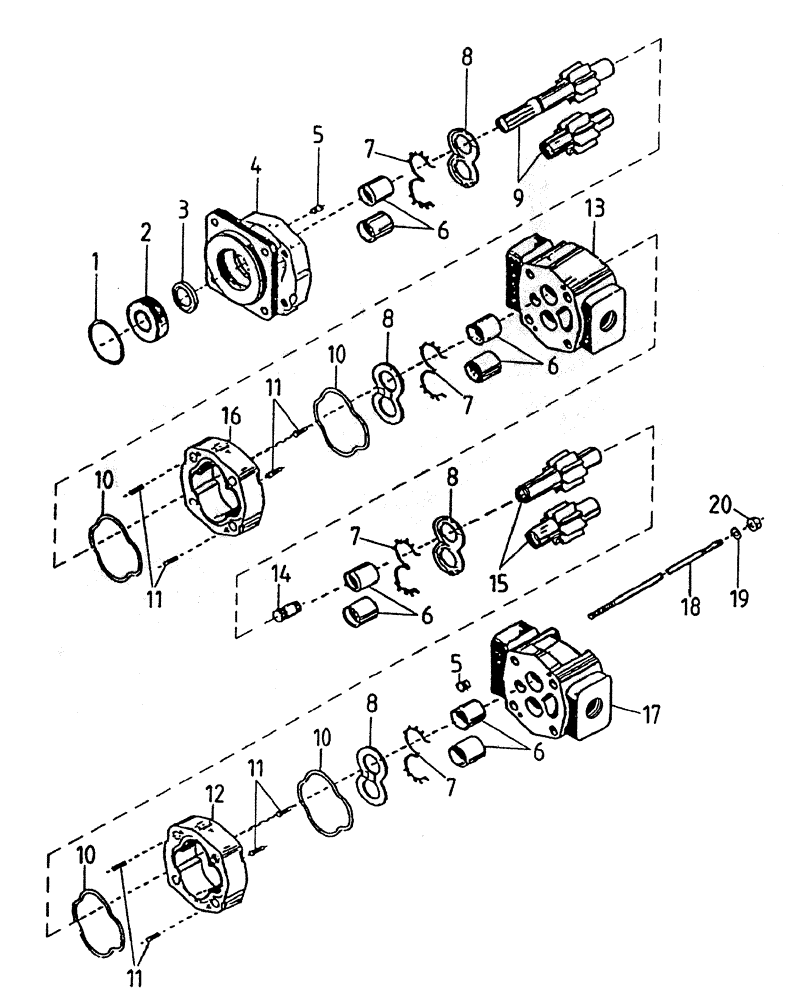 Схема запчастей Case IH 7000 - (B03-20) - HYDRAULIC PUMP (BASECUTTER) Hydraulic Components & Circuits