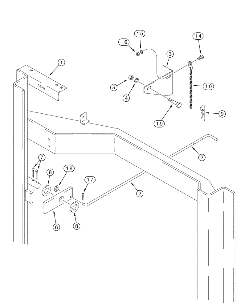 Схема запчастей Case IH 2555 - (09D-19) - FRONT BASKET LOCK (16) - BASKET