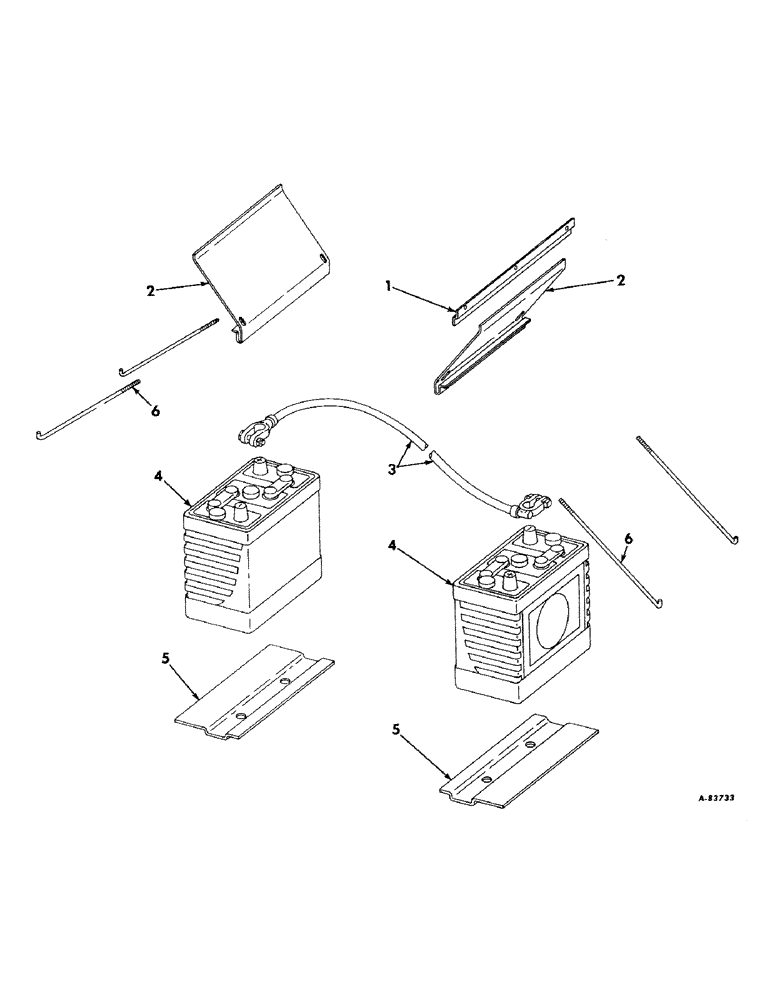 Схема запчастей Case IH 2424 - (066) - ELECTRICAL SYSTEM, BATTERY AND SUPPORTS, 2424 DIESEL TRACTORS WITH BACKHOE (06) - ELECTRICAL SYSTEMS