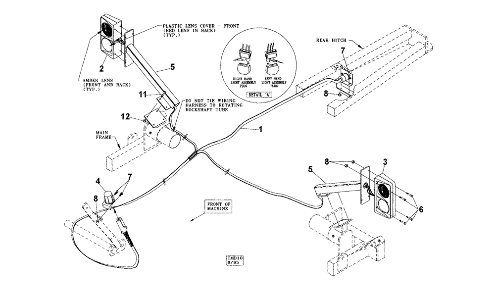 Схема запчастей Case IH TIGER-MATE - (04-01) - WARNING & TAIL LIGHT KIT (FOR MACHINES WITH SERIAL NUMBER #620044 & AFTER) (04) - ELECTRICAL SYSTEMS
