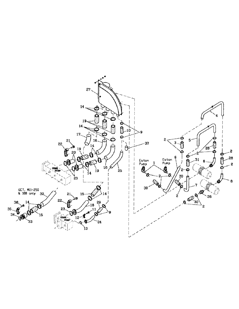Схема запчастей Case IH 7700 - (B06-05) - HYDRAULIC SUCTION LINES, COMMERCIAL PUMPS Hydraulic Components & Circuits