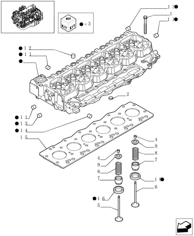 Схема запчастей Case IH F4HE9684D J101 - (0.06.0[01]) - CYLINDER HEAD (504115961) 