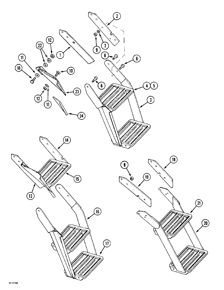 Схема запчастей Case IH 5150 - (9E-76) - STEPS - TILTABLE (09) - CHASSIS/ATTACHMENTS