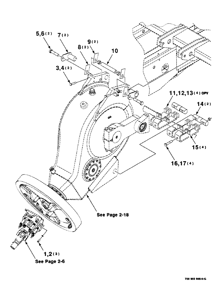 Схема запчастей Case IH 8585 - (2-16) - GEARBOX MOUNTING ASSEMBLY Driveline