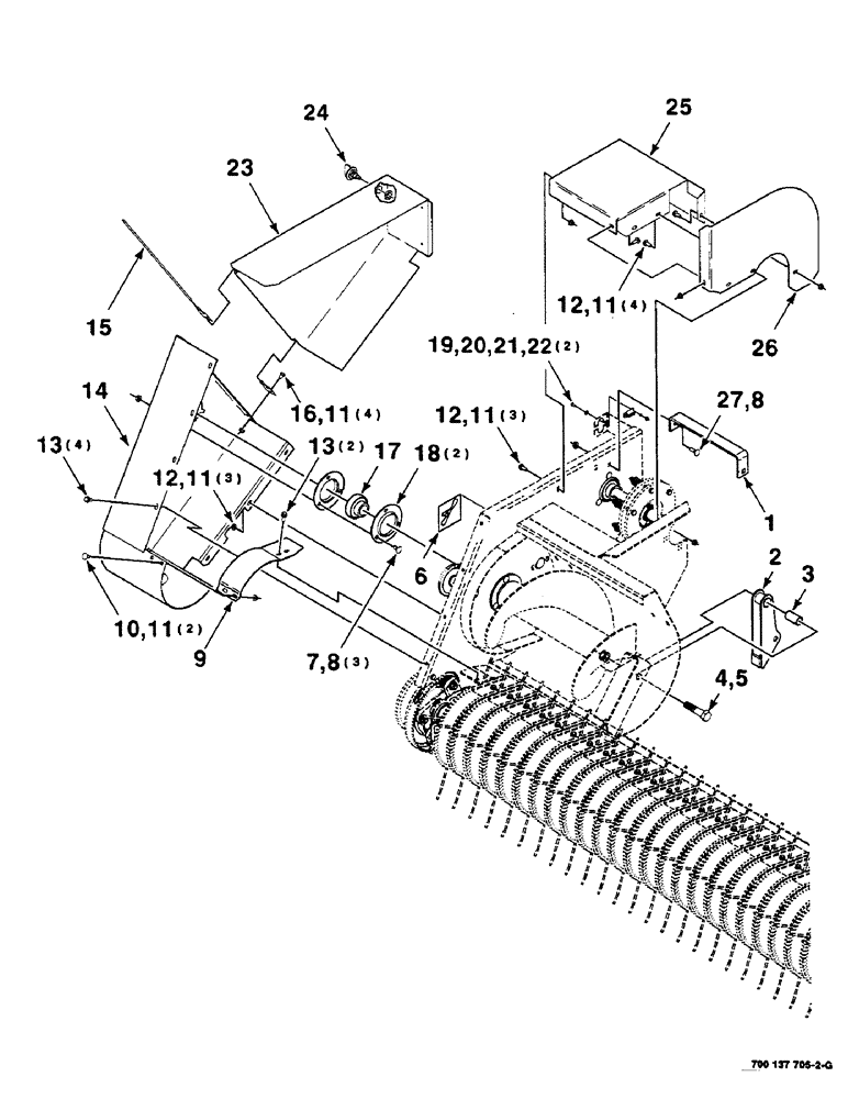 Схема запчастей Case IH 8585 - (3-22) - PICKUP SHIELDS ASSEMBLY, RIGHT Pickup