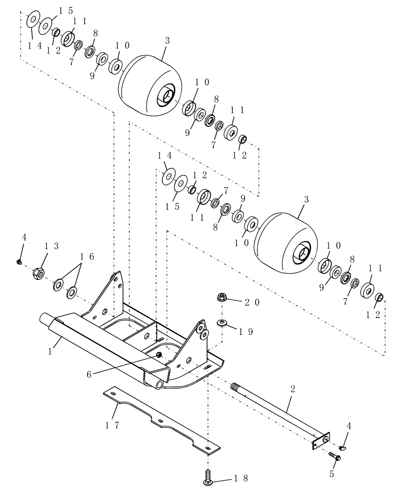 Схема запчастей Case IH RDX161 - (024) - GAUGE WHEEL (44) - WHEELS