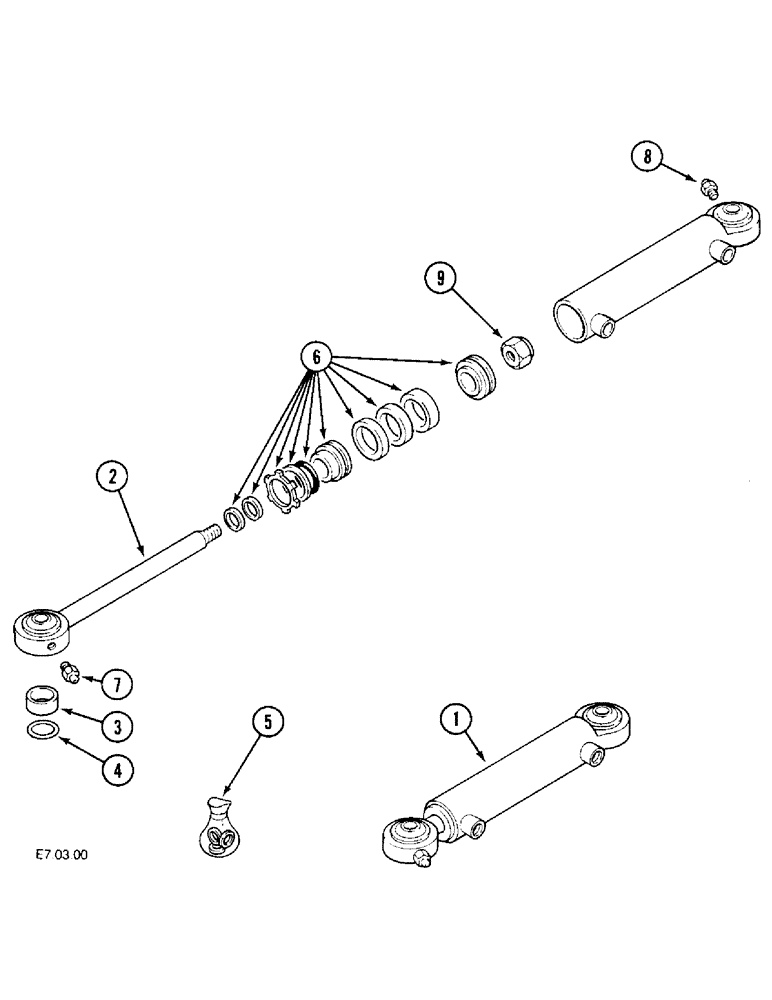 Схема запчастей Case IH 2120 - (5-28) - STEERING CYLINDER - MFD, VINEYARD VERSION ONLY, 2120 - PIN CGC6019-, 2130 - CGC9053-, 2140 - CGC1213 (05) - STEERING