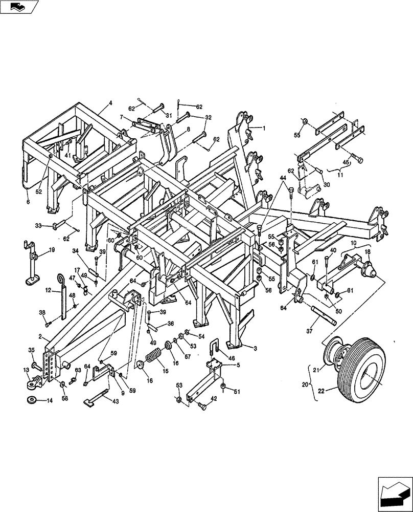 Схема запчастей Case IH TURBO-TIGER - (39.100.02) - FRAME ASSEMBLY (39) - FRAMES AND BALLASTING