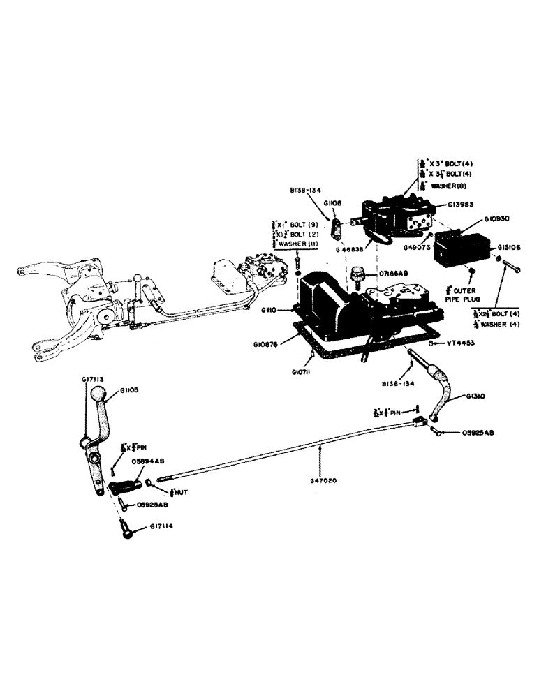 Схема запчастей Case IH 600B-SERIES - (104) - HYDRAULIC CONTROLS AND LEVER, 510B AND 511B WITH EAGLE HITCH (08) - HYDRAULICS