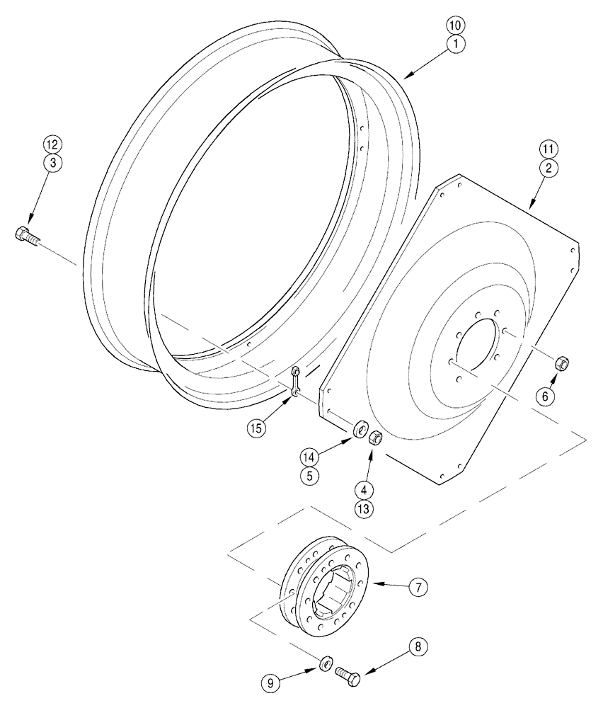 Схема запчастей Case IH 5230 - (6-106) - WHEELS, REAR, ADJUSTABLE (06) - POWER TRAIN
