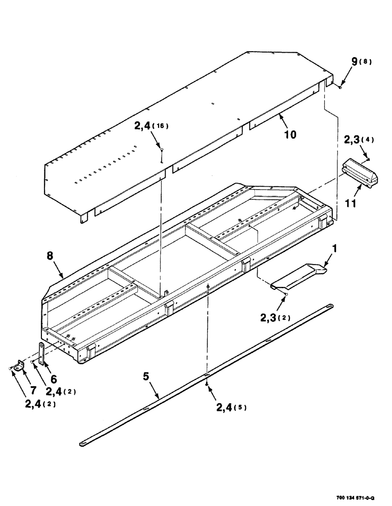 Схема запчастей Case IH 8575 - (10-014) - WING CART ASSEMBLY (RIGHT) Accumulator