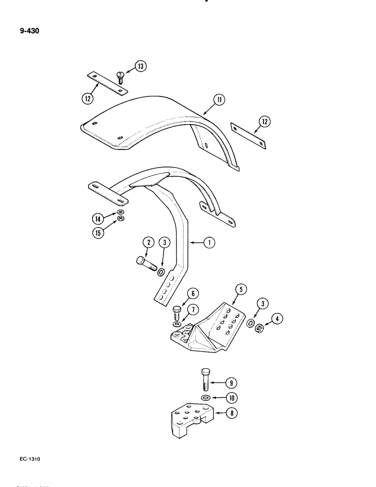 Схема запчастей Case IH 885 - (9-430) - FRONT SPLASH SHIELDS, 4 WHEEL DRIVE, P.I.N. 18001 AND AFTER (09) - CHASSIS/ATTACHMENTS