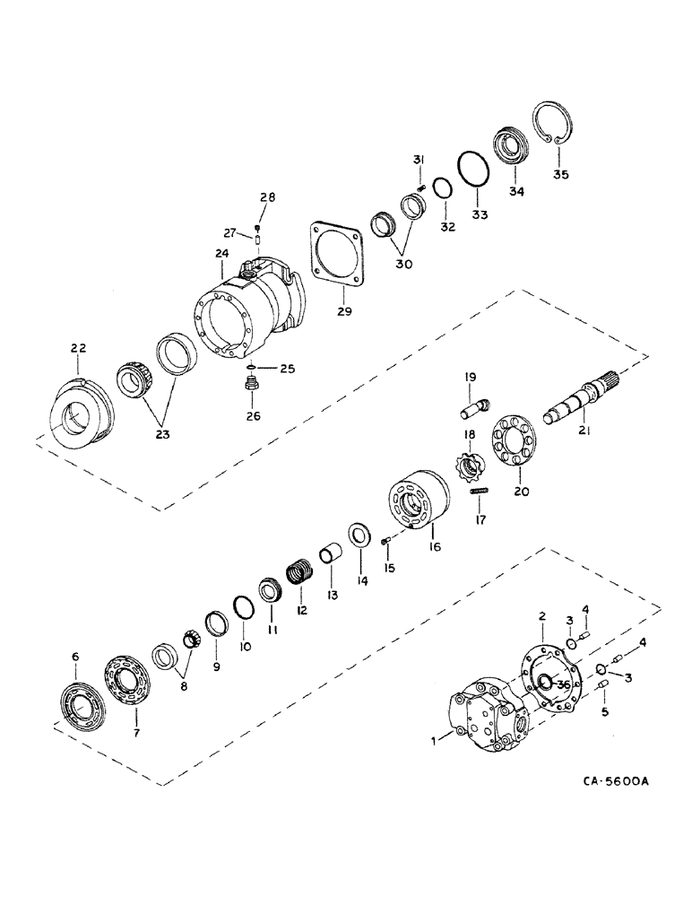Схема запчастей Case IH 1460 - (10-29) - HYDRAULICS, HYDROSTATIC MOTOR, SUNDSTRAND, MOTOR HOUSING (07) - HYDRAULICS