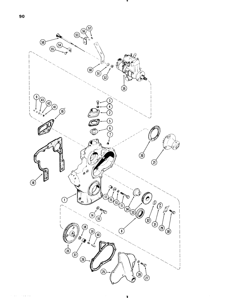 Схема запчастей Case IH 470 - (090) - FUEL INJECTION PUMP AND DRIVE, 470-570 (188) DIESEL ENGINE (03) - FUEL SYSTEM
