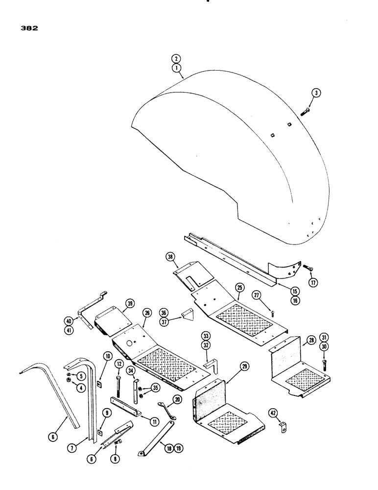 Схема запчастей Case IH 730 SERIES - (382) - FENDERS AND PLATFORM, WESTERN SPECIAL (09) - CHASSIS/ATTACHMENTS