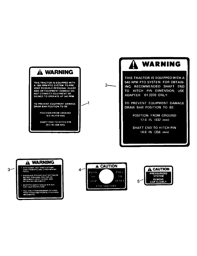 Схема запчастей Case IH PT225 - (09-8) - PTO DECALS (13) - DECALS