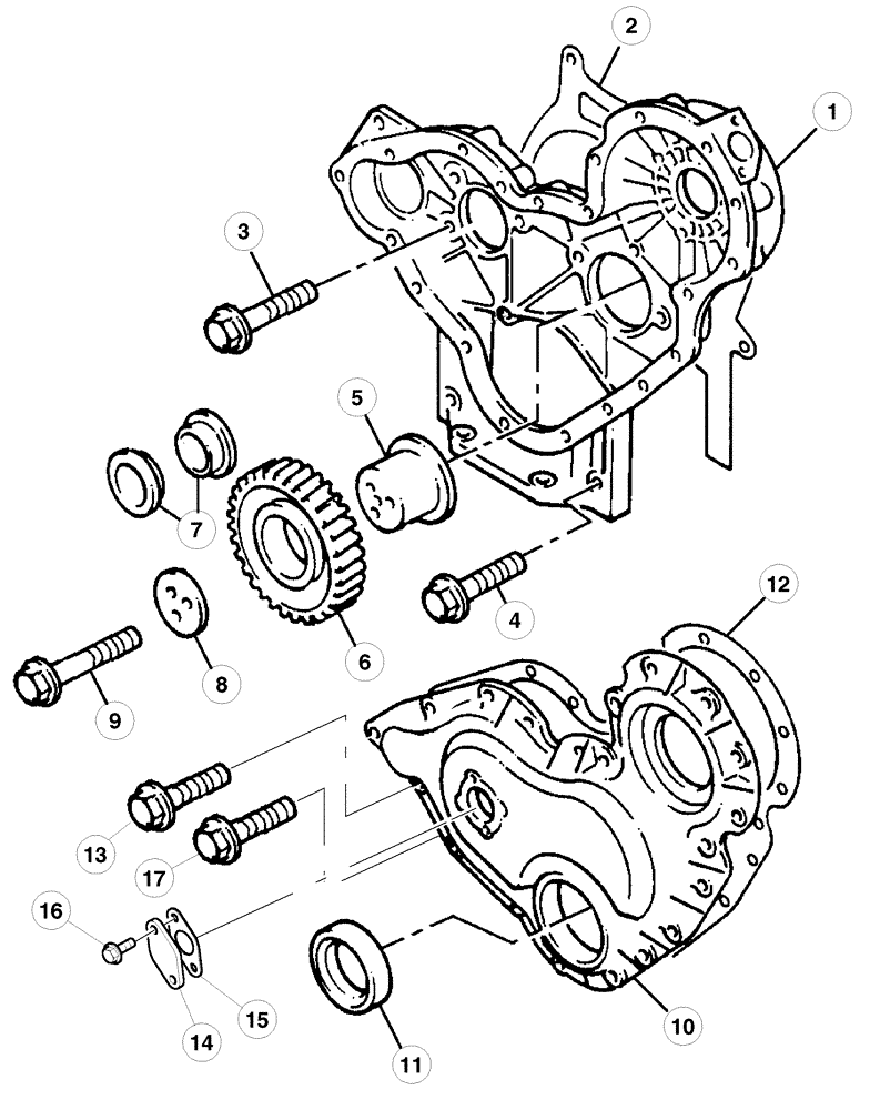Схема запчастей Case IH CX100 - (02-36) - CYLINDER BLOCK FRONT COVER (02) - ENGINE