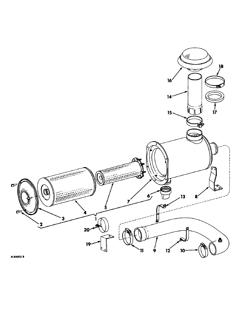 Схема запчастей Case IH 4156 - (E-02) - FUEL SYSTEM, AIR CLEANER AND CONNECTIONS (02) - FUEL SYSTEM
