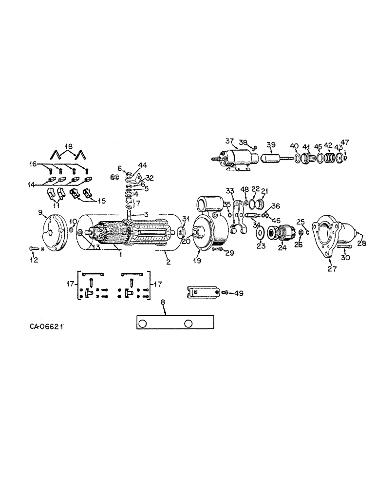 Схема запчастей Case IH 3788 - (08-25) - ELECTRICAL, CRANKING MOTOR, DELCO REMY (06) - ELECTRICAL