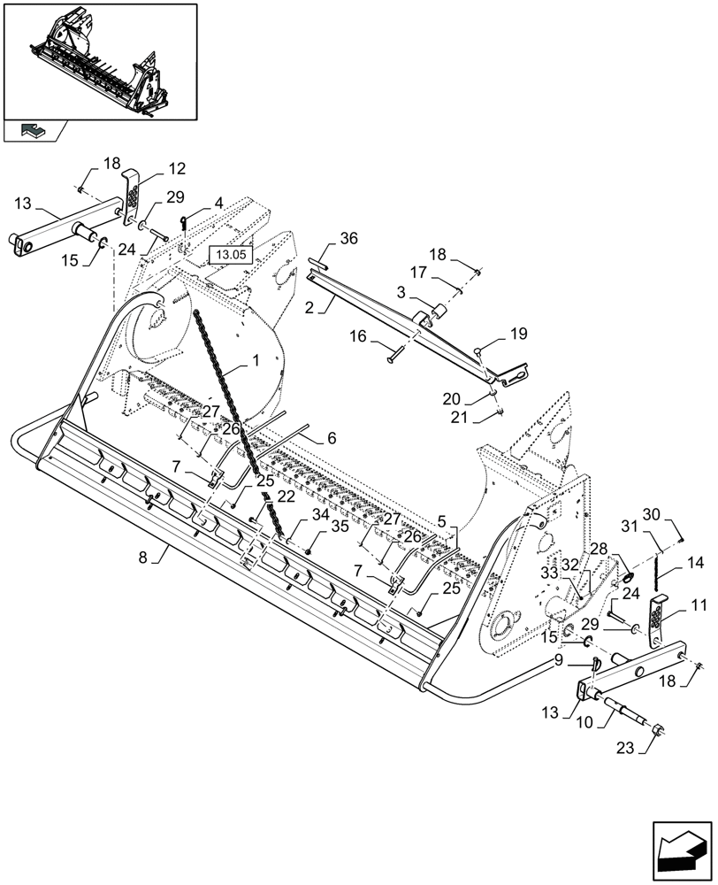 Схема запчастей Case IH LB333S - (08.02[01]) - WINDGUARD, WITHOUT ROLLER (08) - SHEET METAL/DECALS