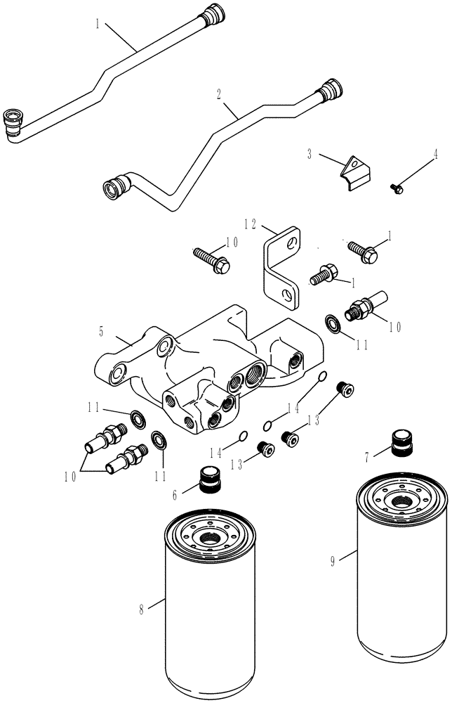 Схема запчастей Case IH 420 TIER 3 - (03-05) - FUEL FILTER, ENGINE (02) - FUEL SYSTEM