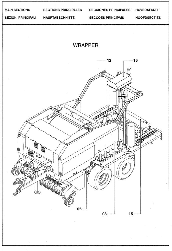 Схема запчастей Case IH RBX341 - (0.0016A[01]) - MAIN SECTIONS (00) - GENERAL