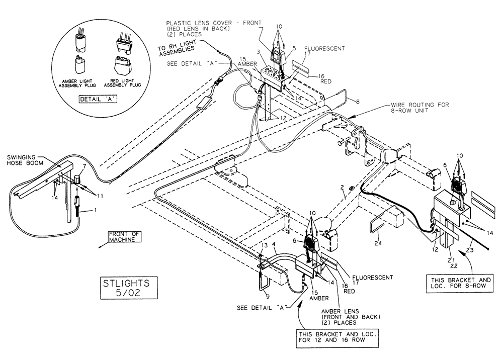 Схема запчастей Case IH 5310 - (55.404.01) - WARNING AND TAILLIGHT KIT (04) - ELECTRICAL SYSTEMS