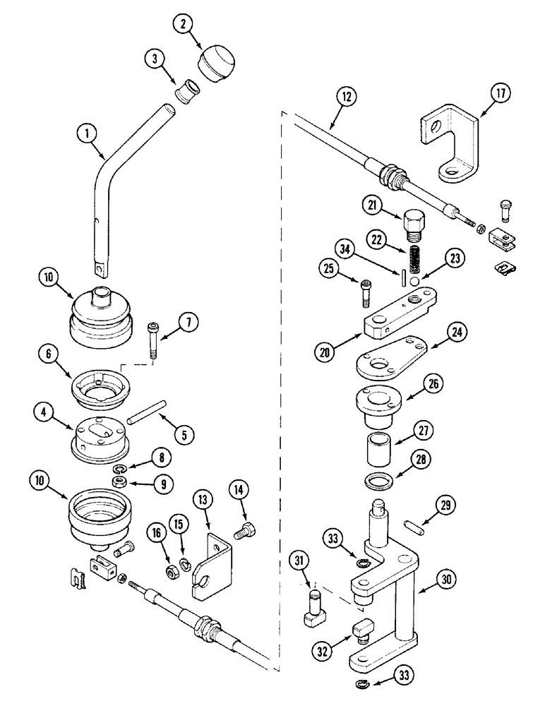 Схема запчастей Case IH 1394 - (6-202) - CREEPER GEAR SHIFT LEVER, SYNCHROMESH TRACTORS WITH CAB (06) - POWER TRAIN