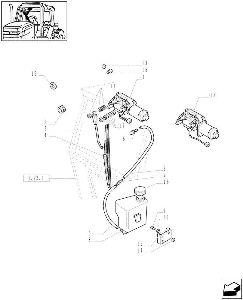 Схема запчастей Case IH JX1080U - (1.91.5) - CAB - FRONT WINDSHIELD WIPER (10) - OPERATORS PLATFORM/CAB